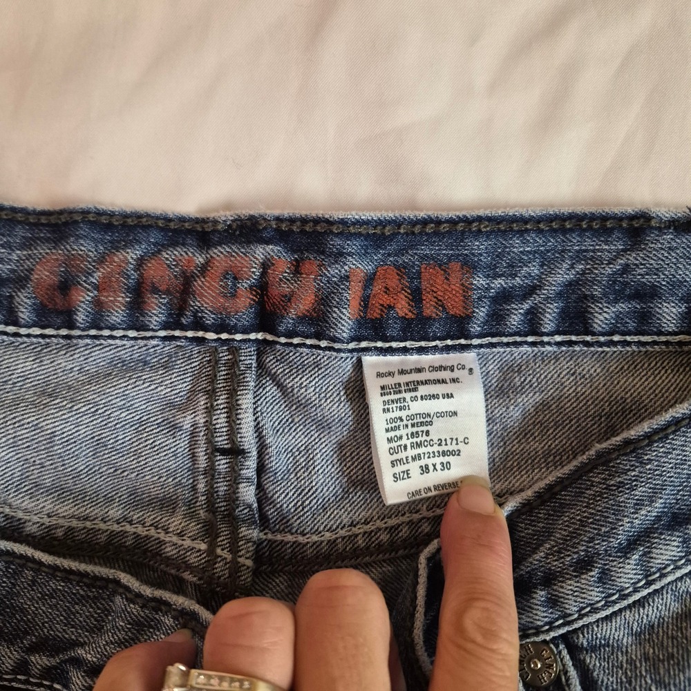 Cinch Ian Mens Slim Bootcut Jeans 38x30 Medium Wash Embroidered MB72338002 Denim - Picture 3 of 3